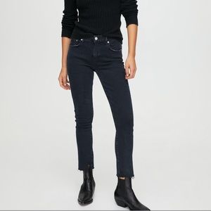 Agolde Toni Mid Rise Ripped Hem Straight Jeans
